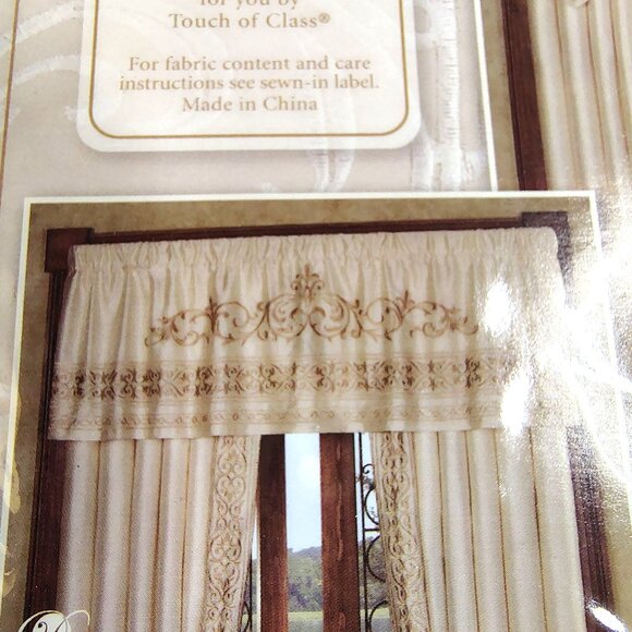 Versailles Valance Empire Pearl 110X28" Luxurious Window By Touch Of Class - Picture 3 of 11